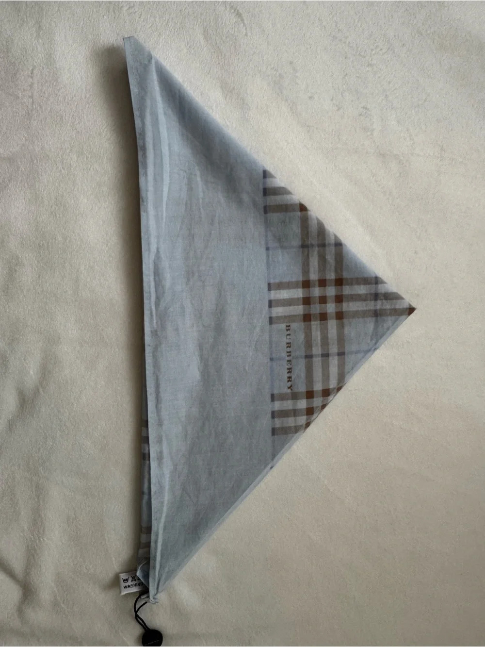 Burberry light Blue and Brown Check Cotton Scarf